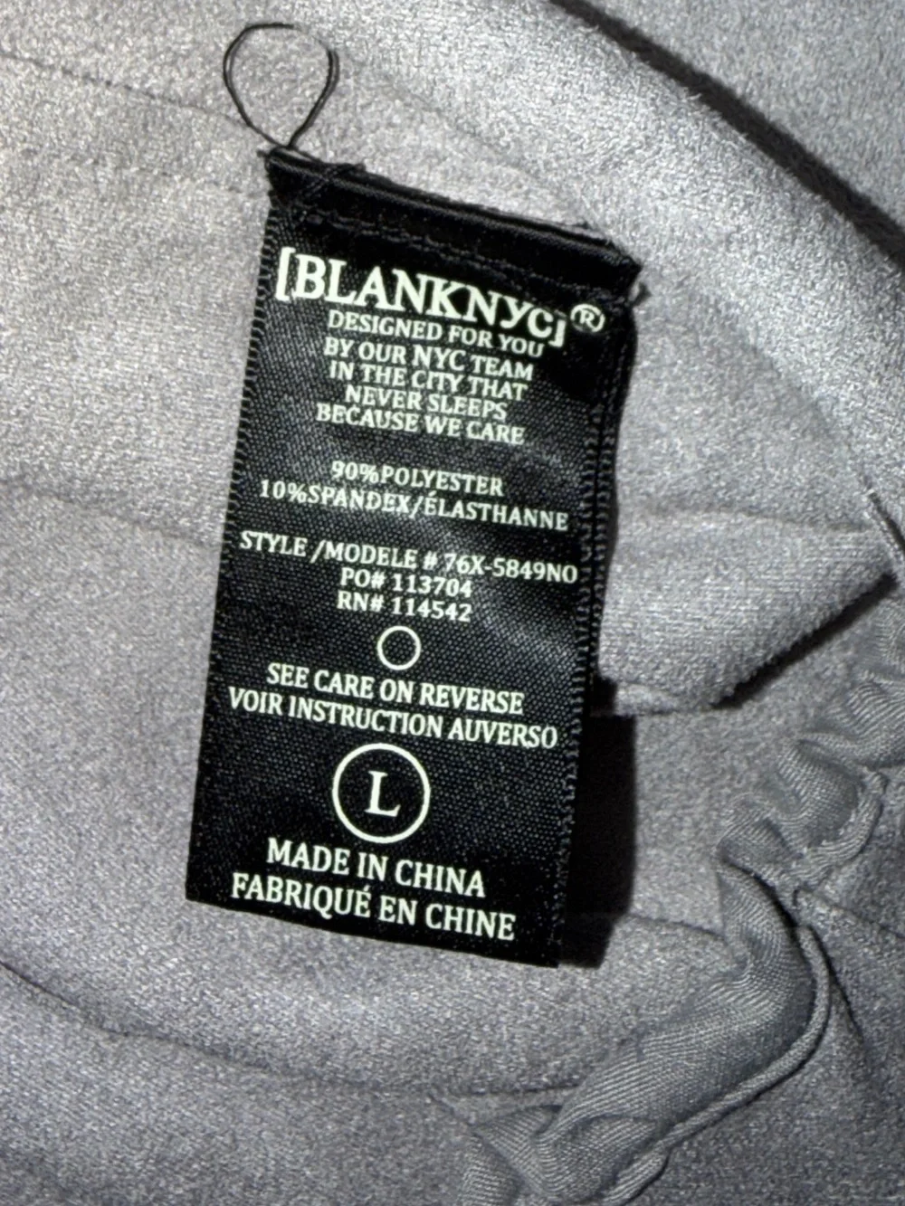BLANKNYC Faux Suede Moto Jacket Light Gray Zipped No Collar